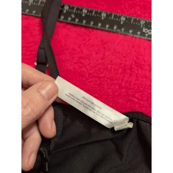 Cacique Black Lace Trim Camisole Tank Top Plus Size 30/32 Adjustable Straps - Picture 4 of 4